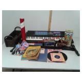 Electric keyboard, coloring books and games + + +