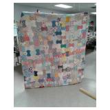 Hand-stitched quilt - approx 74" x 76"