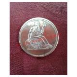 One troy ounce 999 fine silver round