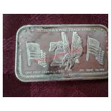 One troy ounce 999 fine silver bar