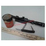 Crosman 22 cal pellets, Tasco rifle scope and