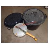 POPCORN POPPER, ROASTER, STOCK POT