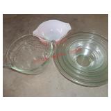 4 GLASS PYREX NESTING MIXING BOWLS