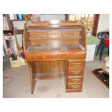 WOOD ROLL TOP DESK