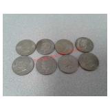Assortment of 8 one dollar coins