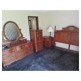 4 PIECE BEDROOM SET W/ EXTRAS - DRESSER, CHEST