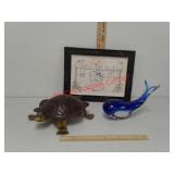 Glass whale, Pier 1 turtle and more