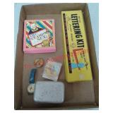 Vintage toys, brain teasers, stamp / lettering