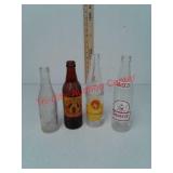 4 vintage glass soda pop bottles - Dr