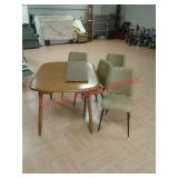 Wood table with leaf and 4 chairs