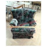 Upholstered chair with wood accent