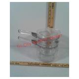 Vintage Pyrex glass double boiler with lid