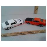 Diecast metal cars - Barracuda, Trans Am (missing