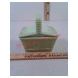 Green glassware basket