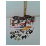 Brass Door plates & finials, curtain Hardware +