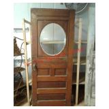 Antique wood door with original brass hardware