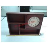 Wood clock wall shelf
