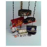 Vintage shaving supplies, tie tack and cufflinks,