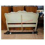 Full size headboard and metal frame on casters