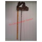 Howdy cowboy metal yard deco