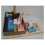 Nails, stencils, glass pheasant deco, aquarium