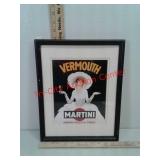 Framed vermouth martini advertising picture -