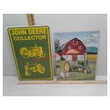 2 John Deere tractor Farm scene metal signs