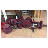 Dumbbell and weights set