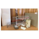 Large USMC soup ladle, TWA nesting glass