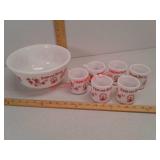 7 pc Vintage Anchor Hocking Tom and Jerry punch