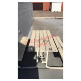 Outdoor picnic table
Approx 62D x 29H x 59L,