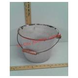Vintage enamel bucket pail with handle