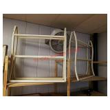 Set of 2 wood twin size bed canopy frames