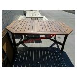 Large outdoor wood patio table