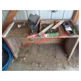 WOOD WORK BENCH & ELECTRIC SAW SHARPENER