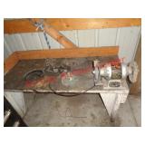 WORK BENCH WITH GRINDER & MORE