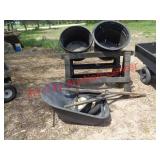 2 WOOD SAWHORSES & MORE