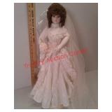 Vintage porcelain Bride doll Circa 1980s with