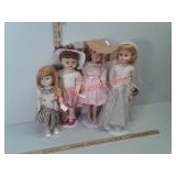 Vintage dolls with stands, Horseman and others