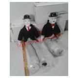 Laurel and Hardy porcelain dolls in original