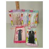 5 new Barbie outfits in original packaging