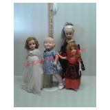 4 vintage dolls