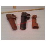 3 leather holsters