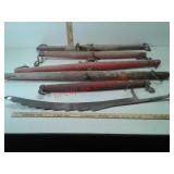 Vintage single tree horse harness and hay knife