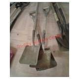 > three shovels