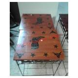 > set of two vintage stenciled cowboy boot end