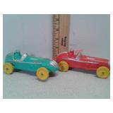 2 Auburn rubber Corporation rubber car toys