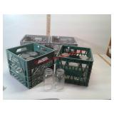 4 milk crates with ball and kerr jars, no lids
