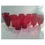 2 6 inch footed red goblets by Duncan Miller, 8