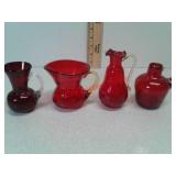 Red crackled glass DecoArt handmade single handle